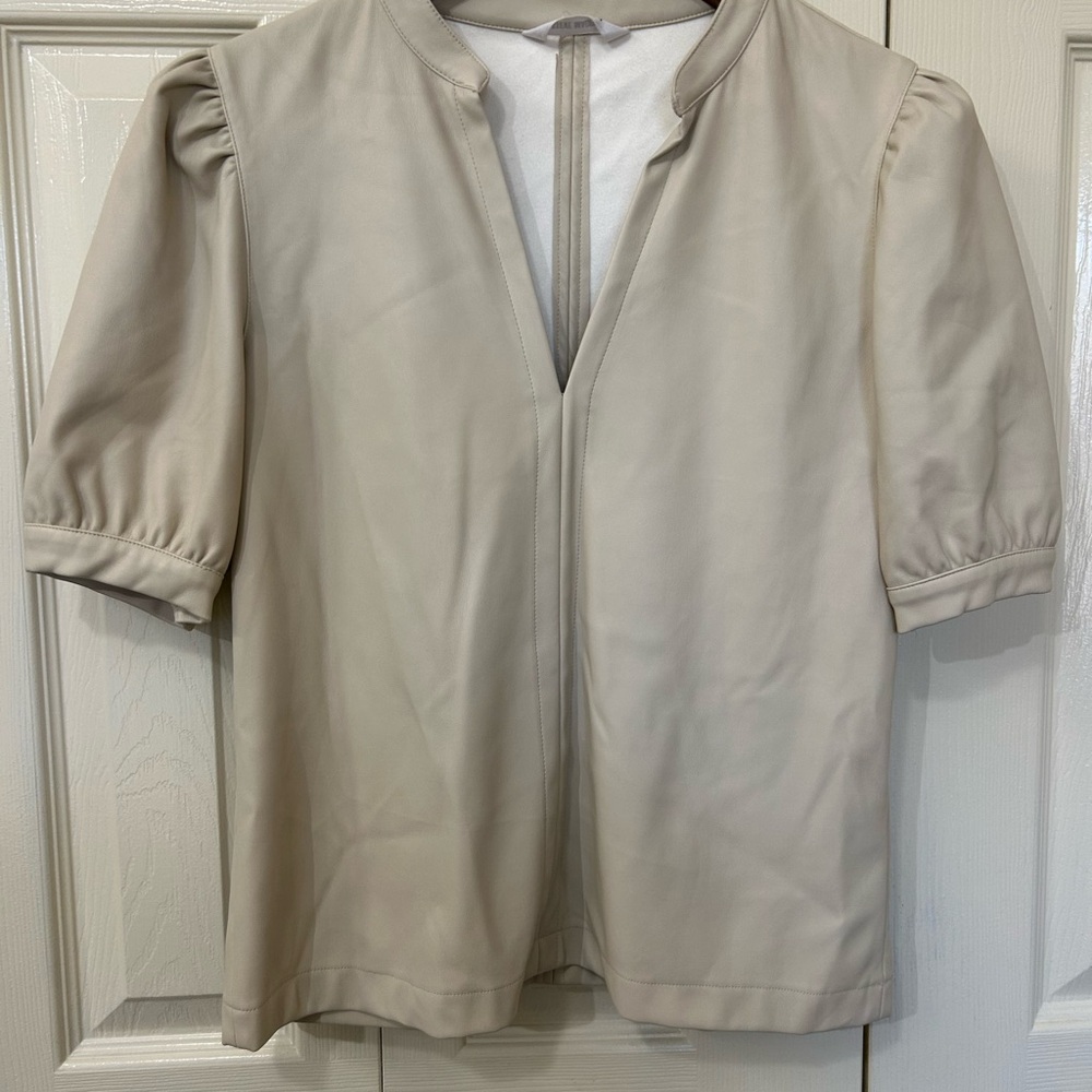 Steve Madden Faux Leather Blouse